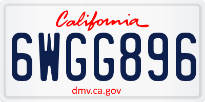 CA license plate 6WGG896