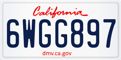 CA license plate 6WGG897