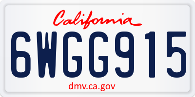 CA license plate 6WGG915