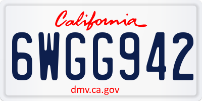 CA license plate 6WGG942