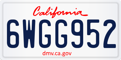 CA license plate 6WGG952