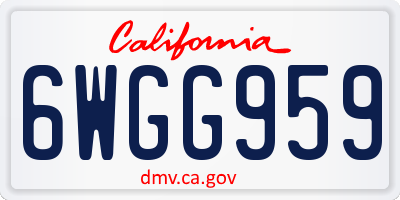 CA license plate 6WGG959