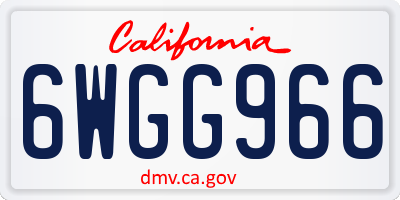 CA license plate 6WGG966