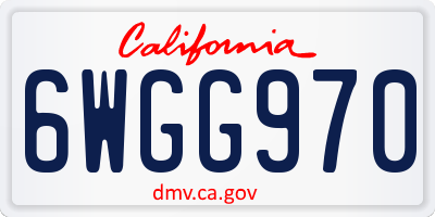 CA license plate 6WGG970