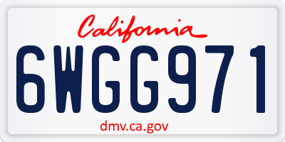 CA license plate 6WGG971