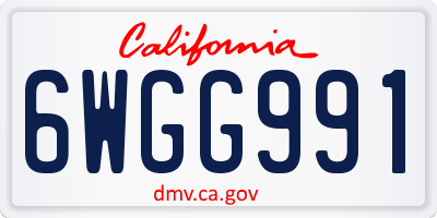 CA license plate 6WGG991