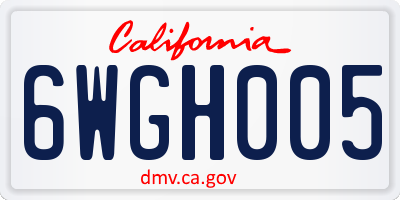 CA license plate 6WGH005