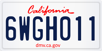 CA license plate 6WGH011
