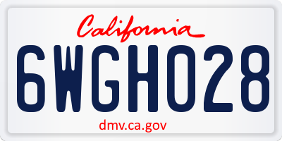 CA license plate 6WGH028