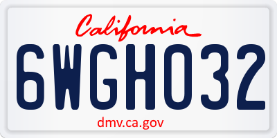 CA license plate 6WGH032