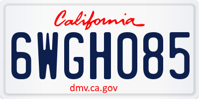 CA license plate 6WGH085