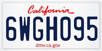 CA license plate 6WGH095