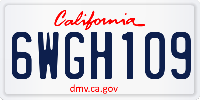 CA license plate 6WGH109