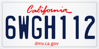 CA license plate 6WGH112