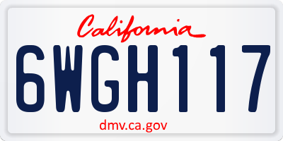 CA license plate 6WGH117