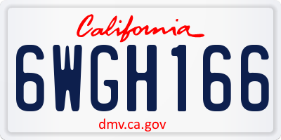 CA license plate 6WGH166