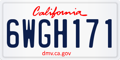 CA license plate 6WGH171