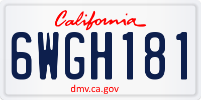 CA license plate 6WGH181