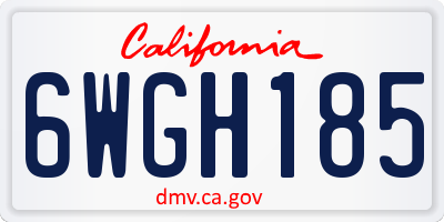 CA license plate 6WGH185