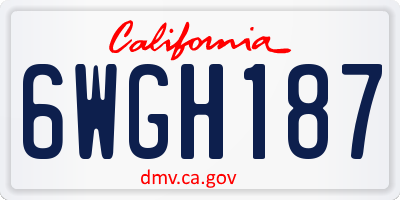 CA license plate 6WGH187