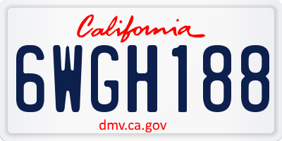 CA license plate 6WGH188
