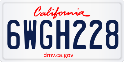 CA license plate 6WGH228