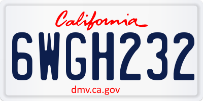 CA license plate 6WGH232