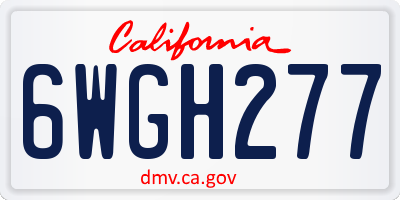 CA license plate 6WGH277