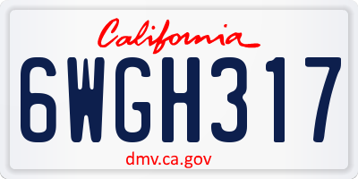 CA license plate 6WGH317