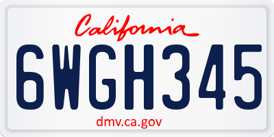 CA license plate 6WGH345