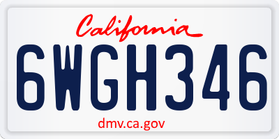 CA license plate 6WGH346