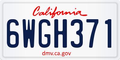 CA license plate 6WGH371