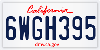 CA license plate 6WGH395