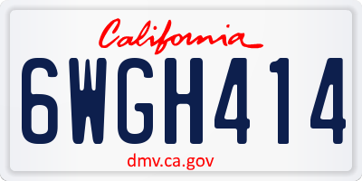 CA license plate 6WGH414