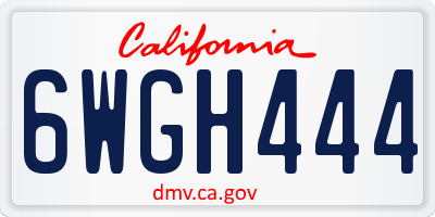 CA license plate 6WGH444