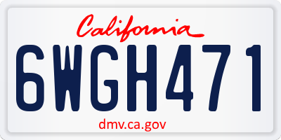 CA license plate 6WGH471
