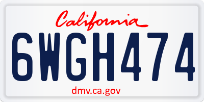 CA license plate 6WGH474