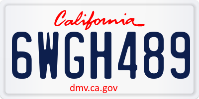 CA license plate 6WGH489