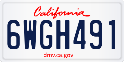 CA license plate 6WGH491