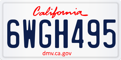 CA license plate 6WGH495