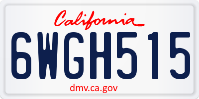 CA license plate 6WGH515