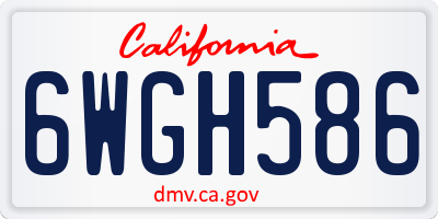 CA license plate 6WGH586