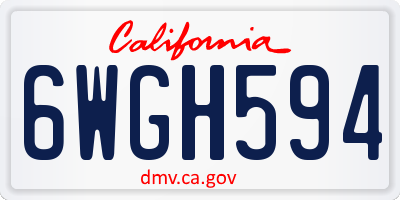 CA license plate 6WGH594