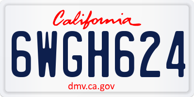 CA license plate 6WGH624