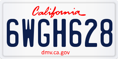CA license plate 6WGH628