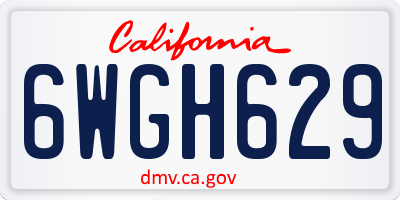 CA license plate 6WGH629
