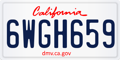 CA license plate 6WGH659