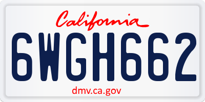 CA license plate 6WGH662