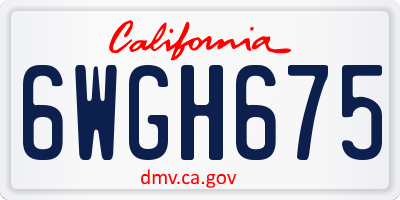 CA license plate 6WGH675