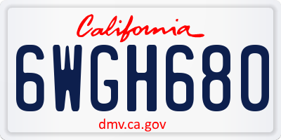 CA license plate 6WGH680